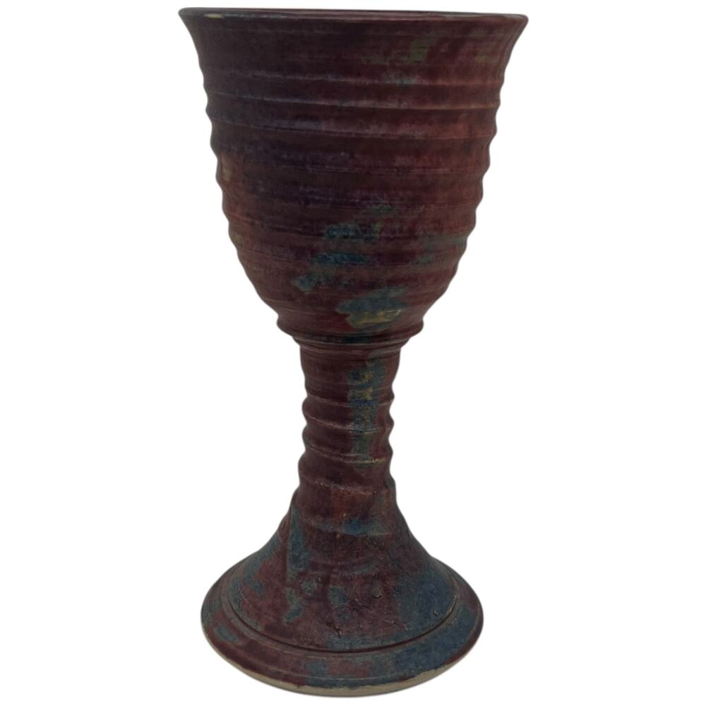 Handmade Pottery Goblet Chalice Wheel Thrown Studio Art Ceramic